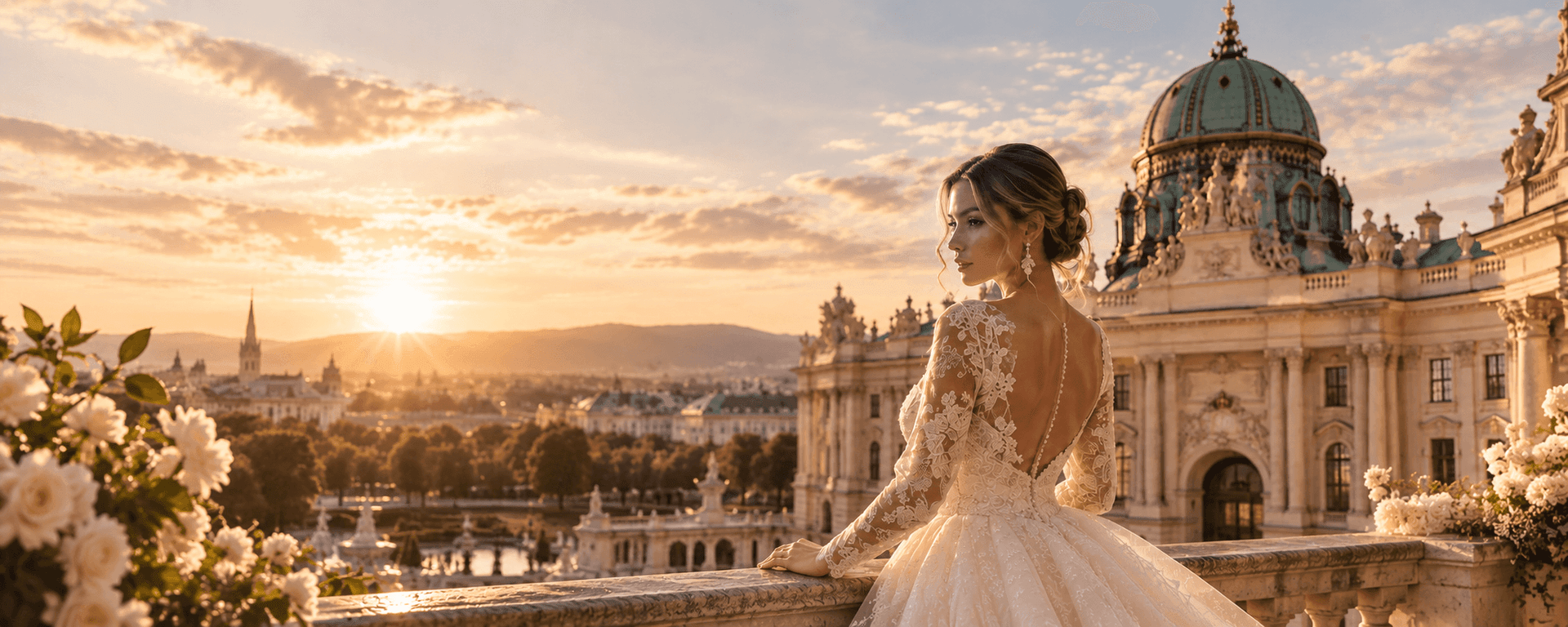 VEKA Wedding bei der White Wedding Platform 2026 — Hofburg Wien im goldenen Abendlicht